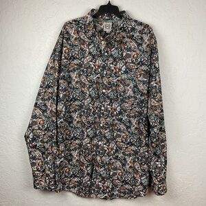 Men’s Cinch Black Gray Rust Sage White Paisley Long Sleeve Button Down Shirt XXL